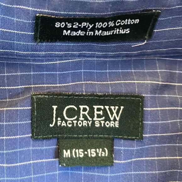 J.Crew Factory Men's Button-Up Shirt M Blue Checkered - Picture 5 of 8